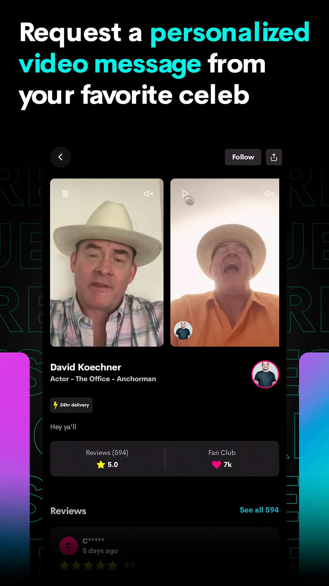 Cameo - Personal celeb videos