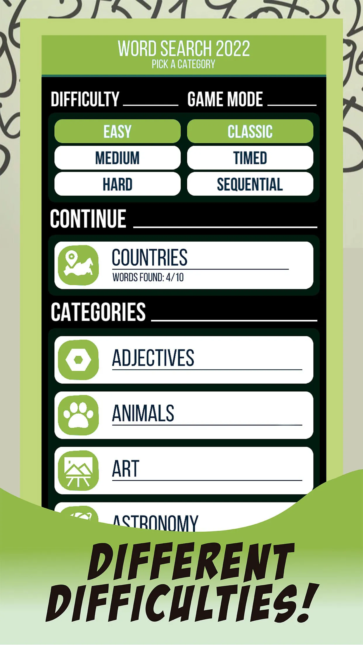 Word Search English Puzzle