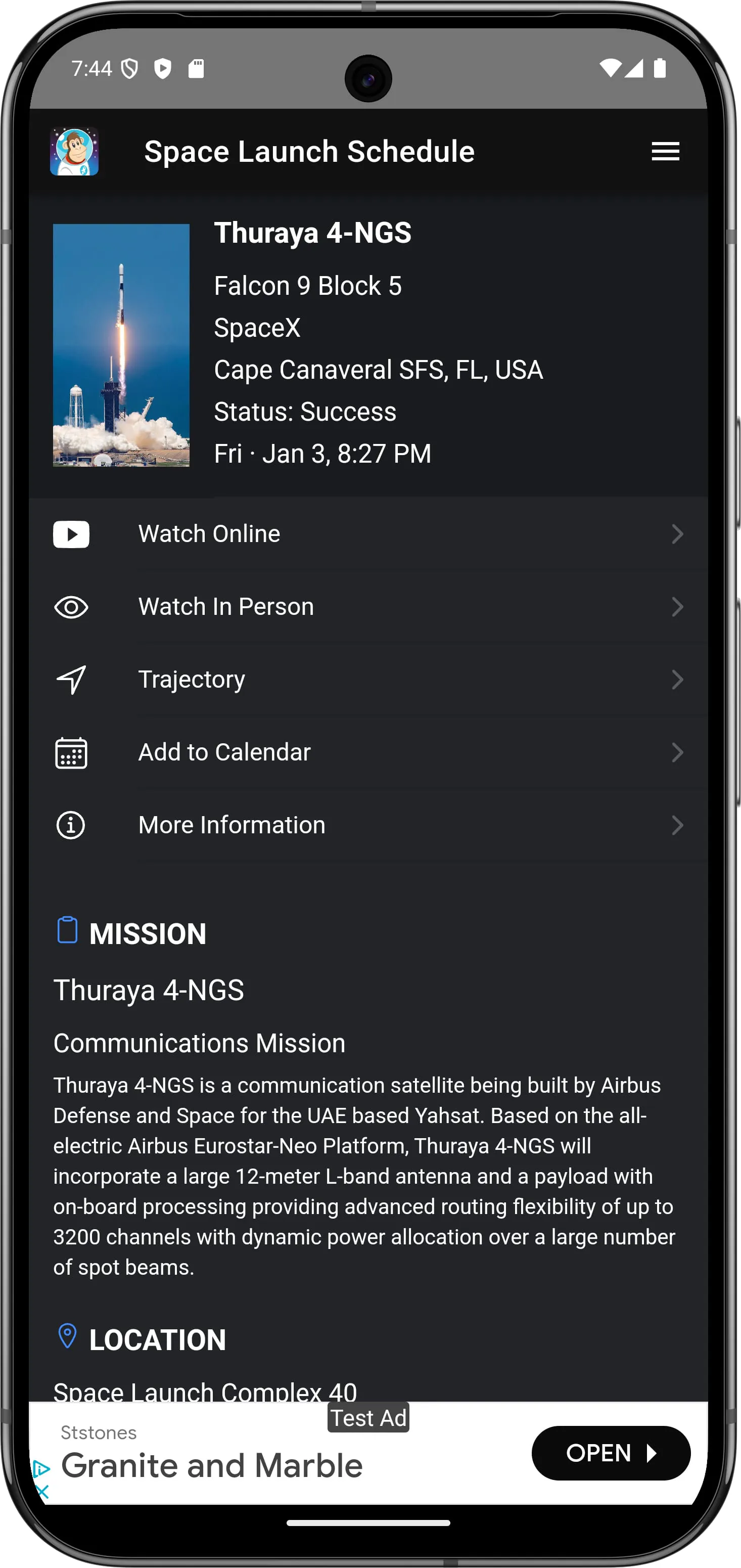 Space Launch Schedule