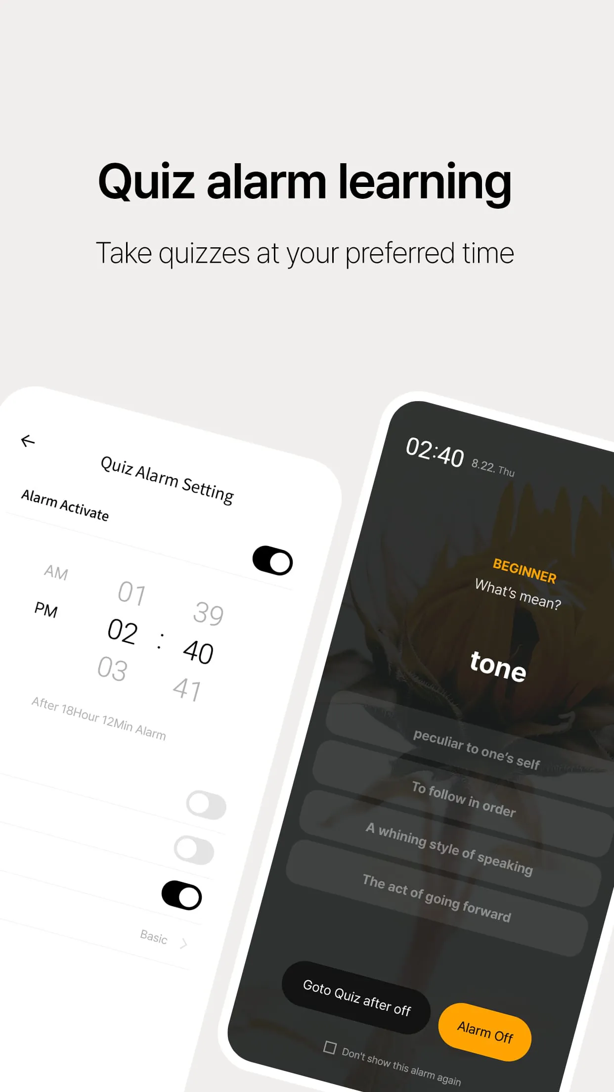 Lockscreen English Word Alarm
