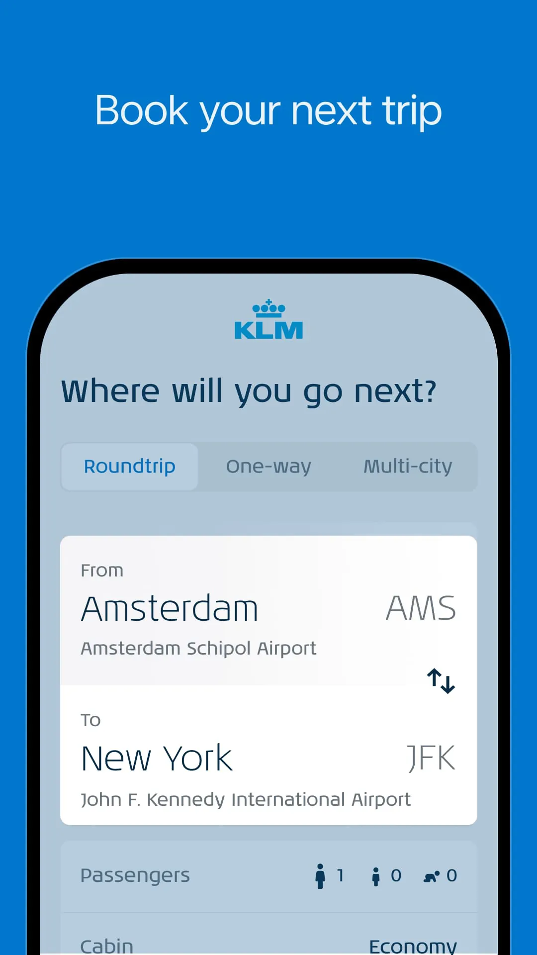 KLM - Book a flight