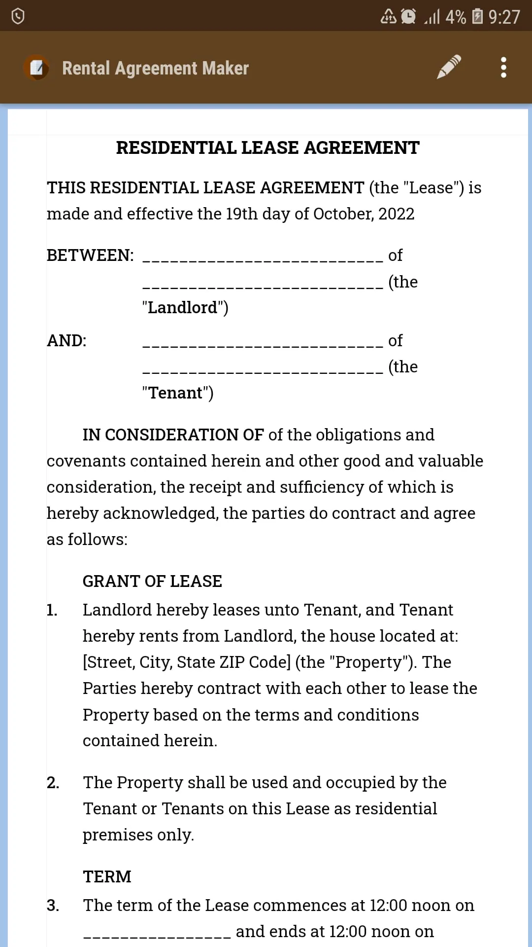 Rental Agreement Maker