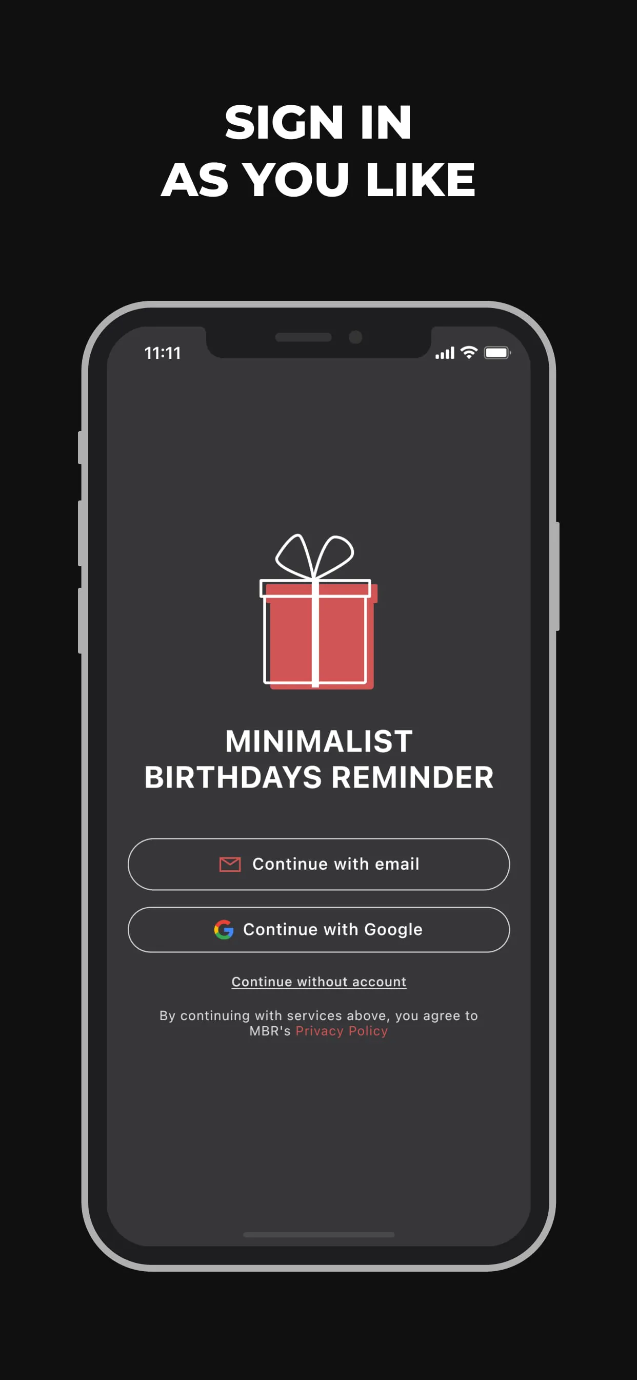 Minimalist Birthday Reminder