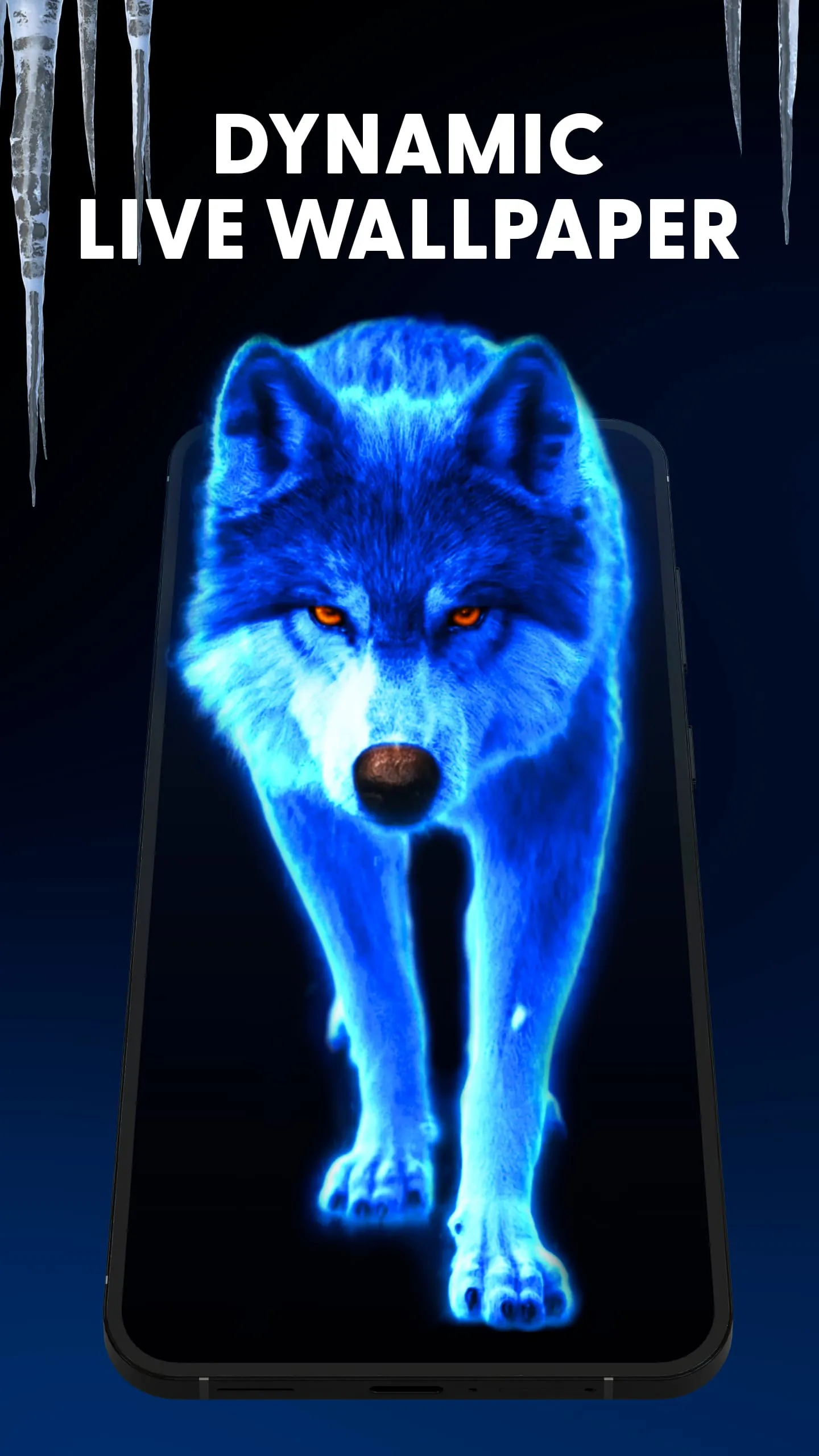 Ice Wallpaper + Keyboard: Wolf