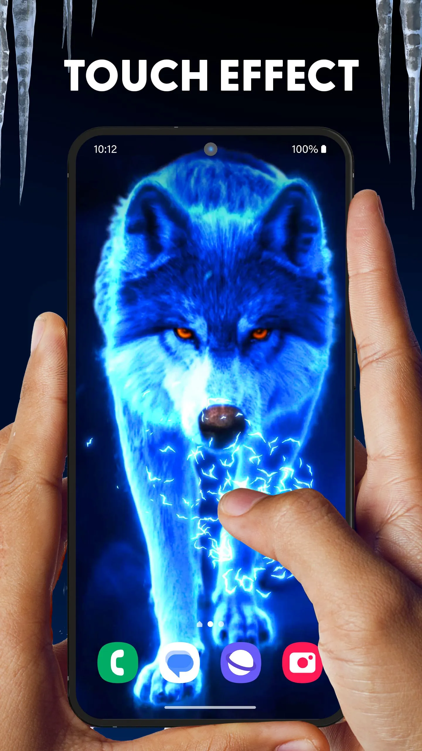 Ice Wallpaper + Keyboard: Wolf
