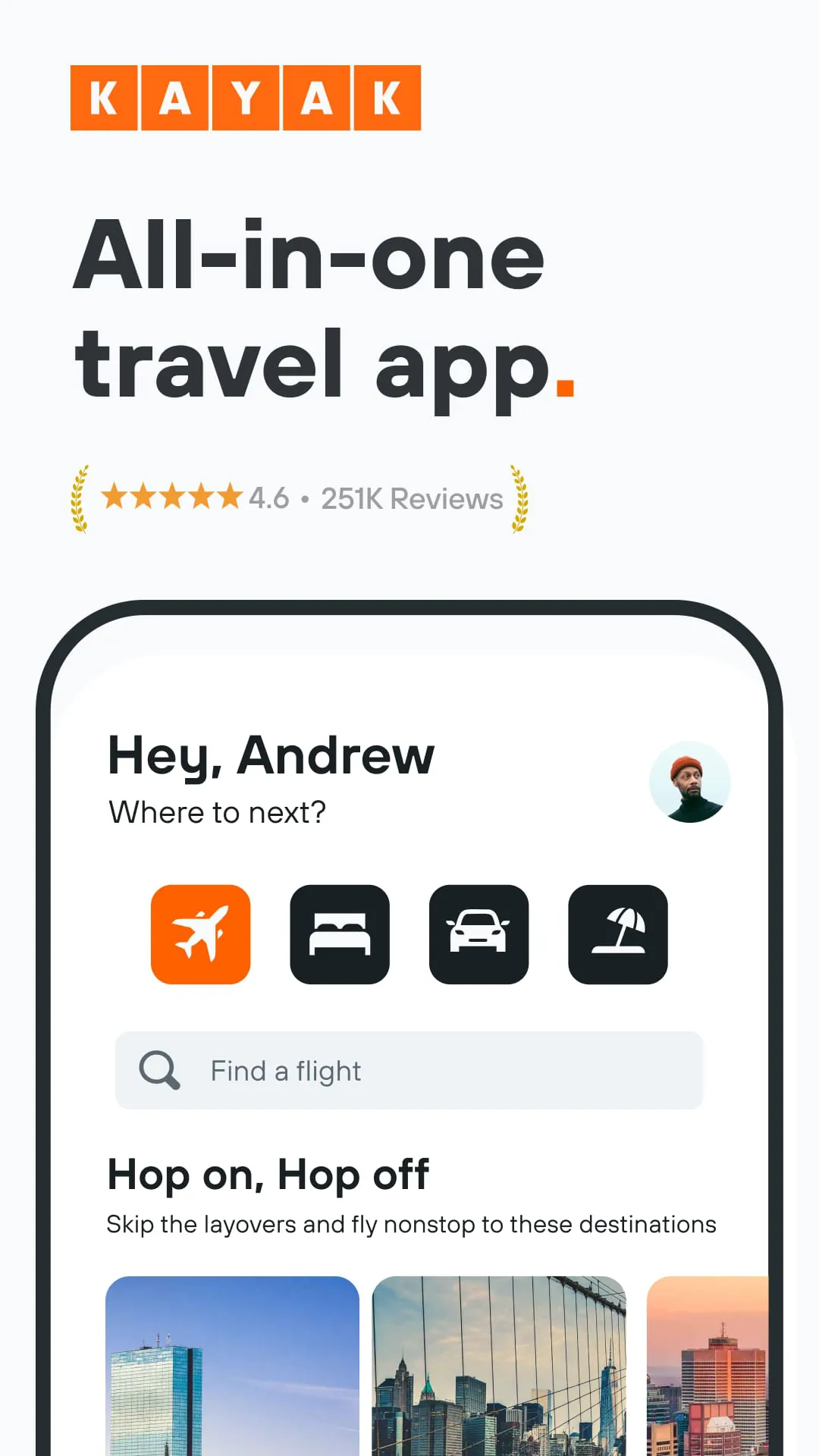 KAYAK: Flights, Hotels & Cars