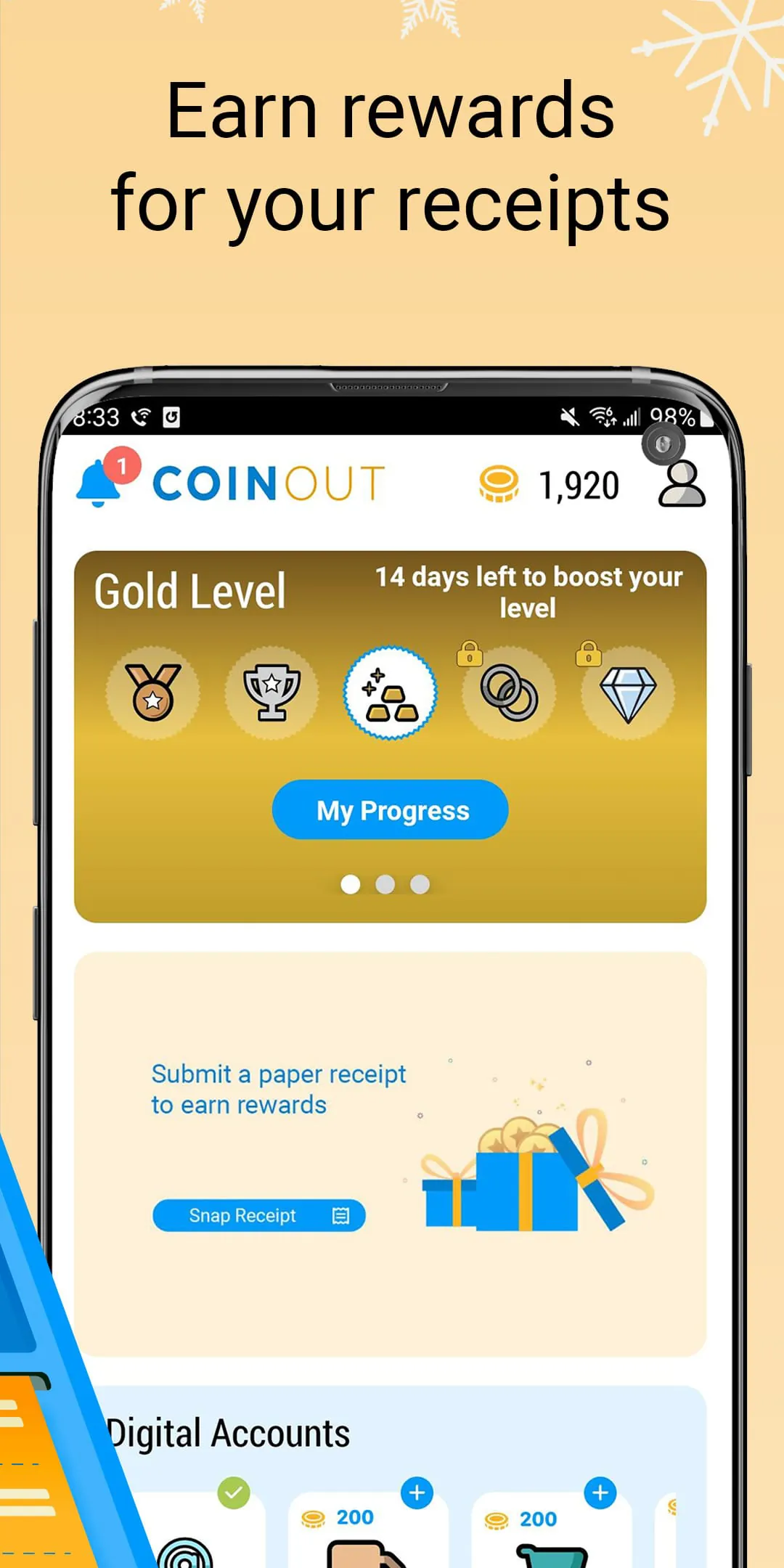 CoinOut Receipts & Rewards App