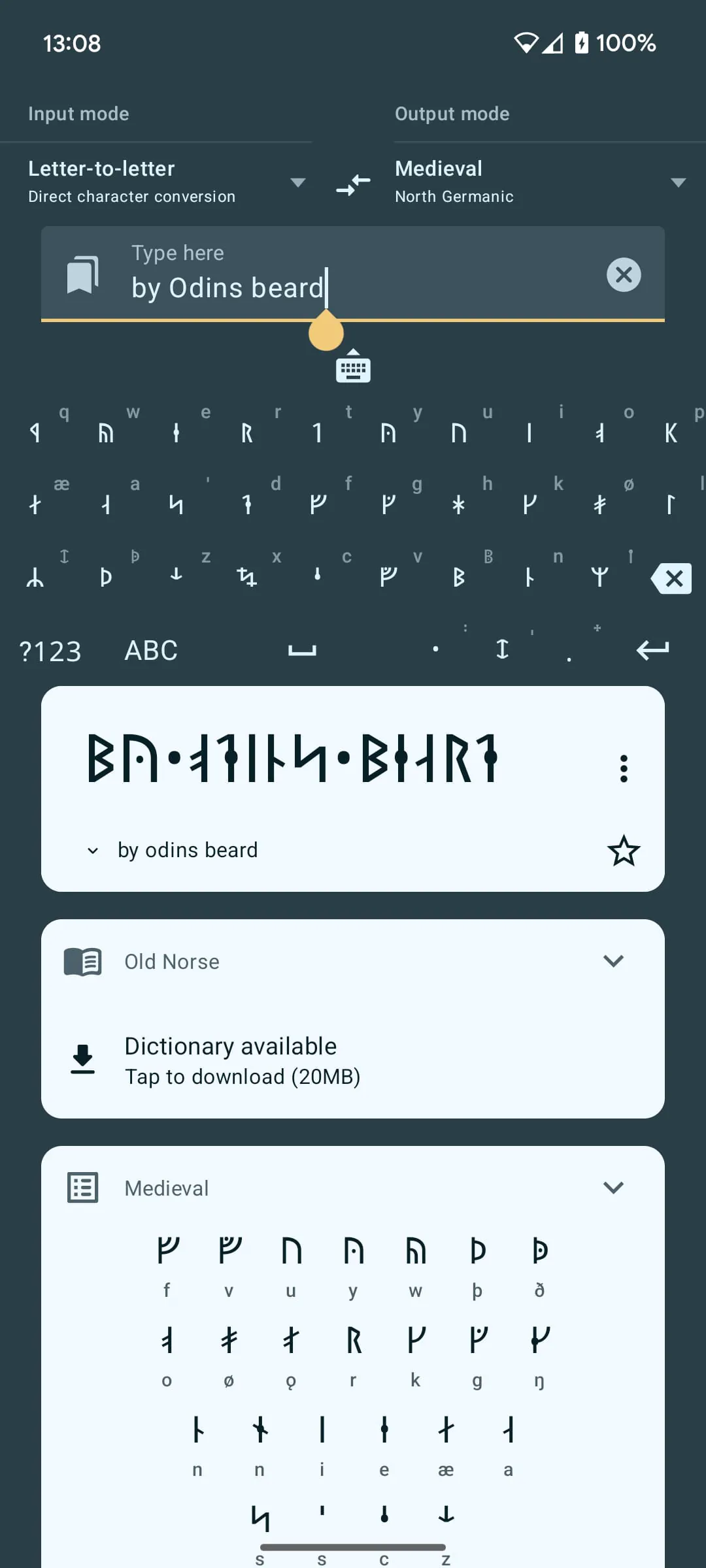 Write in Runic (Runes writer)