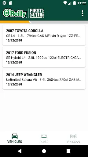 O’Reilly First Call VIN Scan