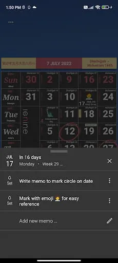 Monthly Calendar & Holidays