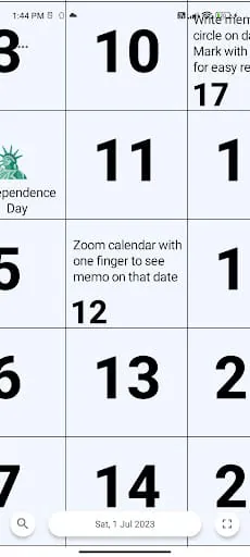 Monthly Calendar & Holidays