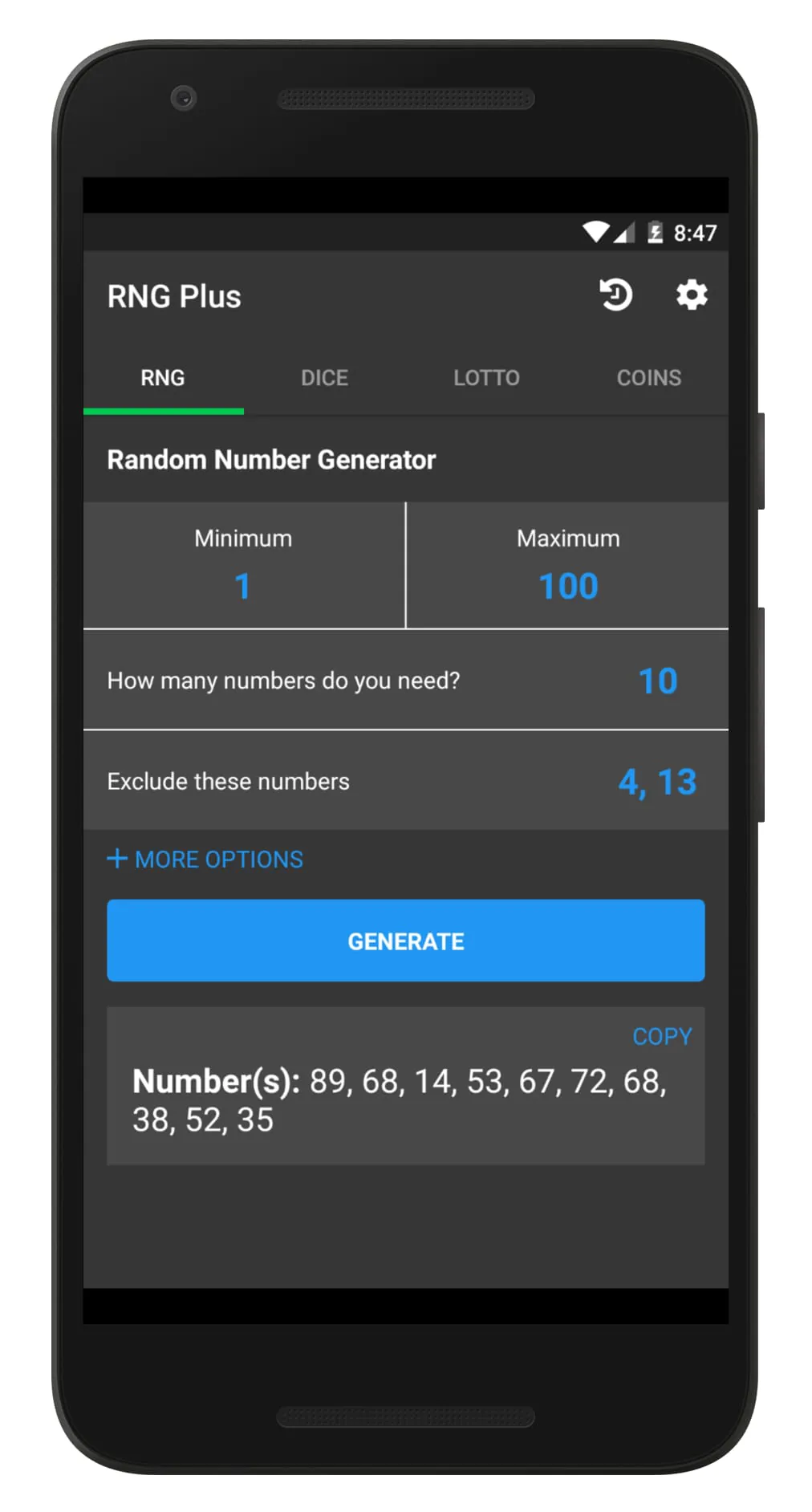 Random Number Generator Plus